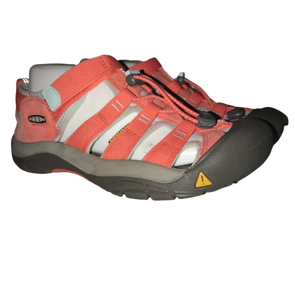 Keen Pink Leather Sandals Mens 6 Canvas Hiking Camping Outdoor Water Shoes